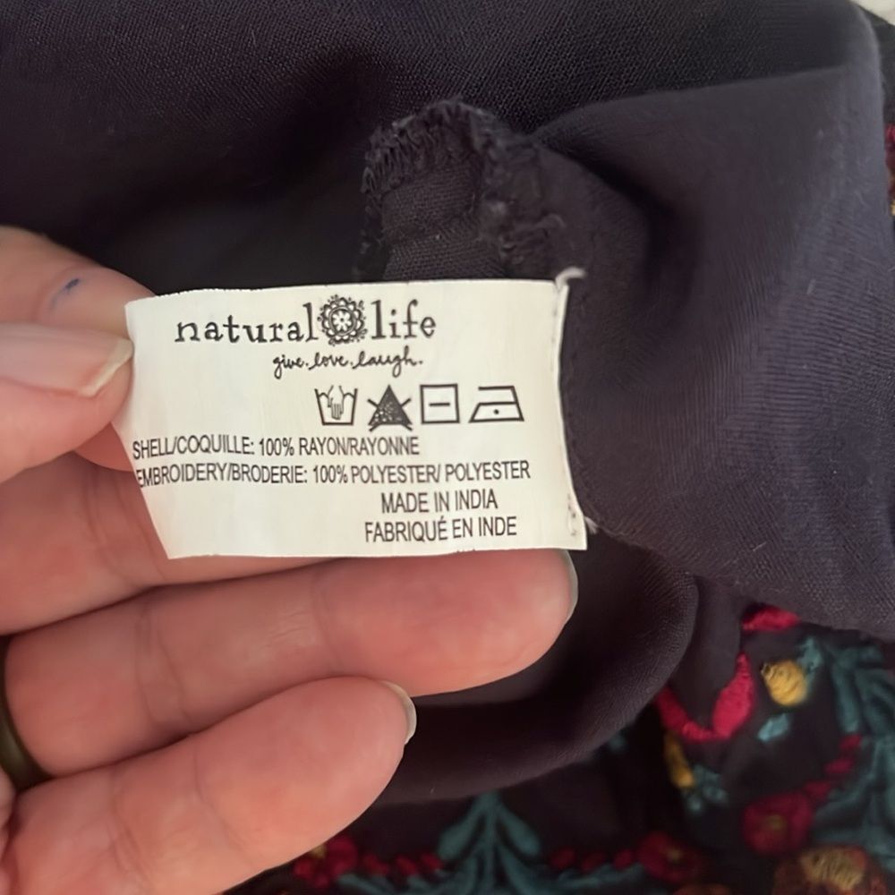 Natural Life Boho Sara Floral Embroidered Mini Dress / Top XL - Picture 5 of 9